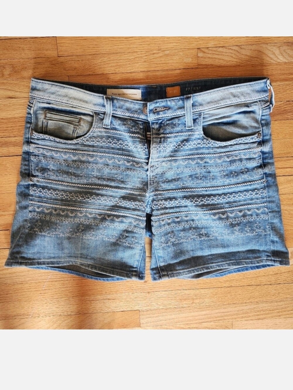 Anthro pilcro embroidery shorts